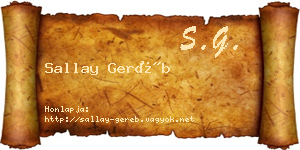 Sallay Geréb névjegykártya